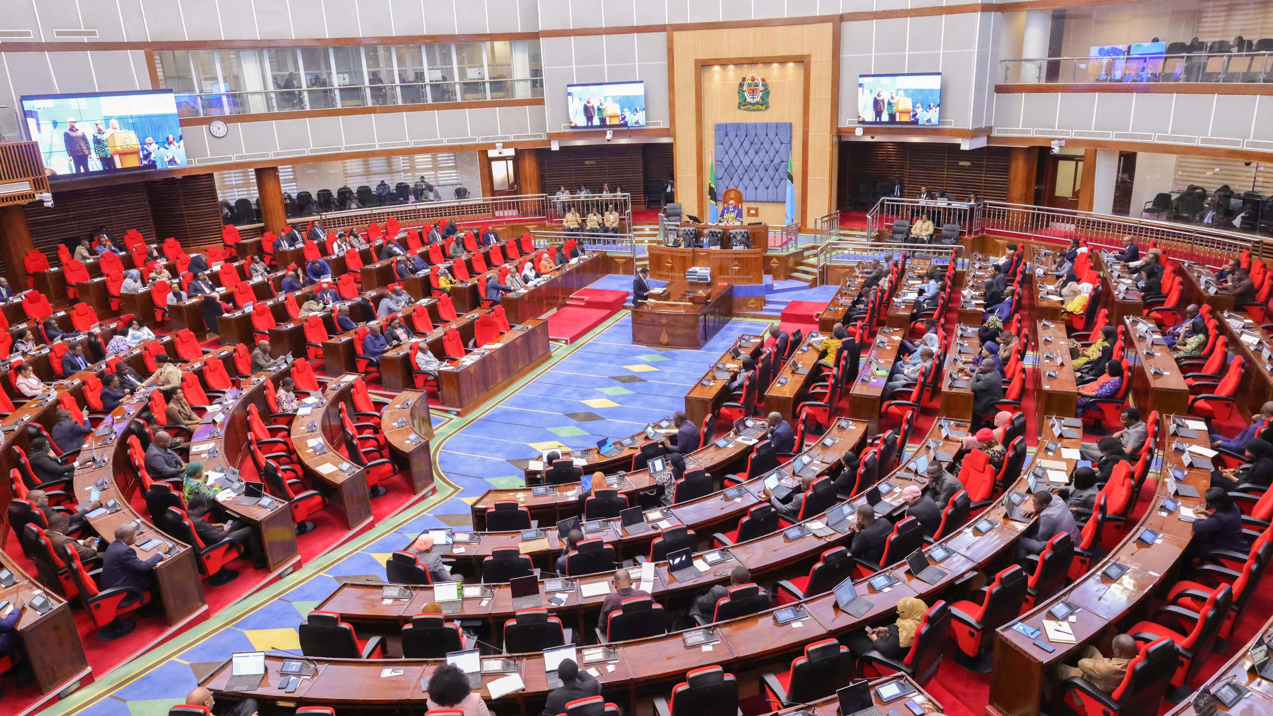 Prime Minister Dr. Mwigulu Nchemba presenting Tanzania’s 2050 Vision implementation plan and 2026/2027 budget in Dodoma Parliament