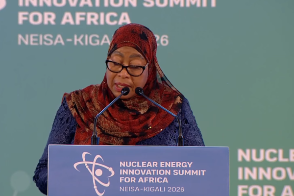 President Samia Suluhu Hassan participating in the Nuclear Energy Innovation Summit for Africa (NEISA) in Kigali alongside African leaders, energy experts, and international stakeholders.