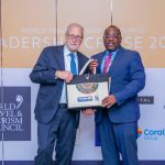 Dr. Hassan Abbasi meeting international tourism executives during the World Travel & Tourism Council summit aboard the Crystal Serenity cruise ship in Egypt.