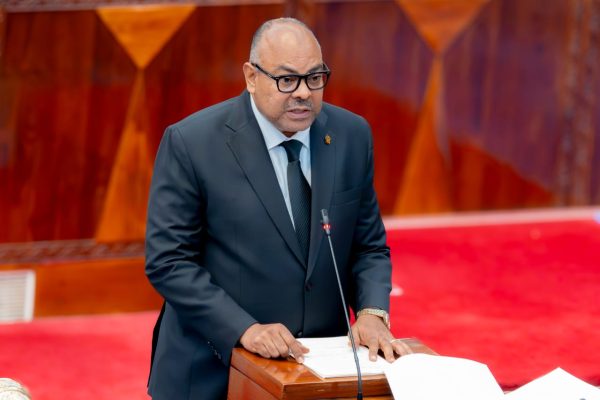 Minister for Foreign Affairs and East African Cooperation, Mahmoud Thabit Kombo, presenting Tanzania’s 2026/2027 foreign affairs budget and strategic diplomatic priorities before Parliament in Dodoma.