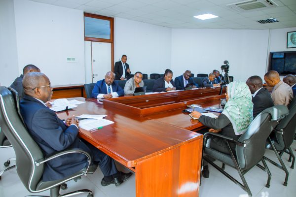 Minister of Finance Ambassador Khamis Mussa Omar meeting FIU and Bank of Tanzania officials in Dodoma to discuss anti-money laundering reforms ahead of the Egmont Group Meeting 2026.