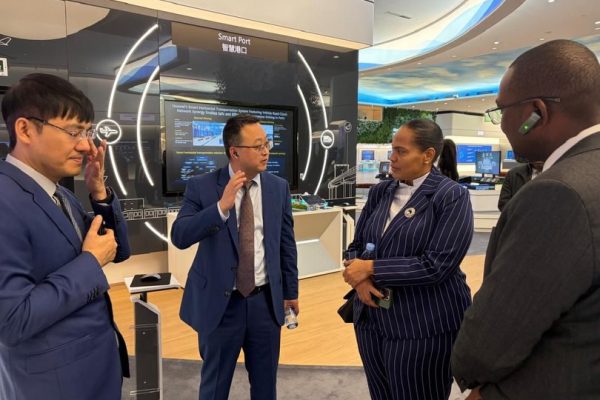 Hon. Angellah Jasmine Mbelwa Kairuki, Tanzania’s Minister for Communications and Information Technology, during a visit to Huawei’s Von Neumann Exhibition Hall in Shenzhen, China, to explore advanced digital technologies.