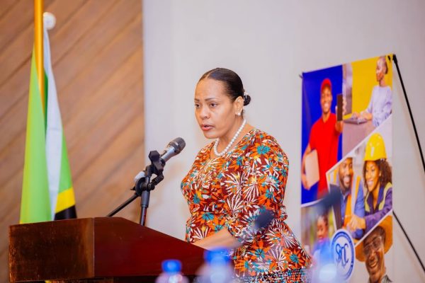 Minister Angellah Jasmine Mbelwa Kairuki delivering opening remarks at the 2026 SADC Shared Satellite Forum in Dar es Salaam, highlighting Tanzania’s satellite and digital infrastructure achievements.