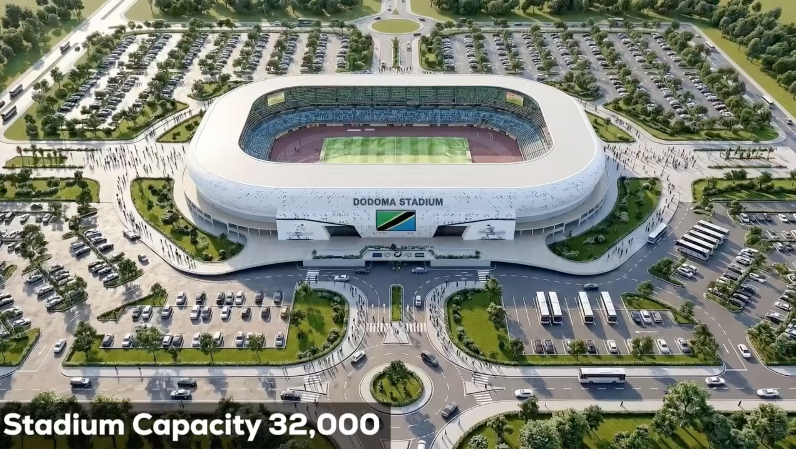 Construction and renovation works underway at a major stadium in Tanzania as part of preparations for AFCON 2027.