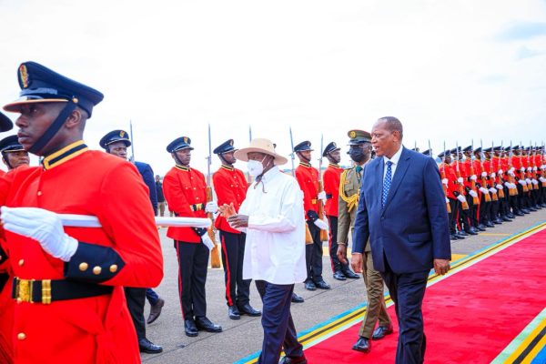 Ugandan President Yoweri Museveni arriving in Dar es Salaam for a one-day working visit and bilateral talks with Tanzanian President Samia Suluhu Hassan.