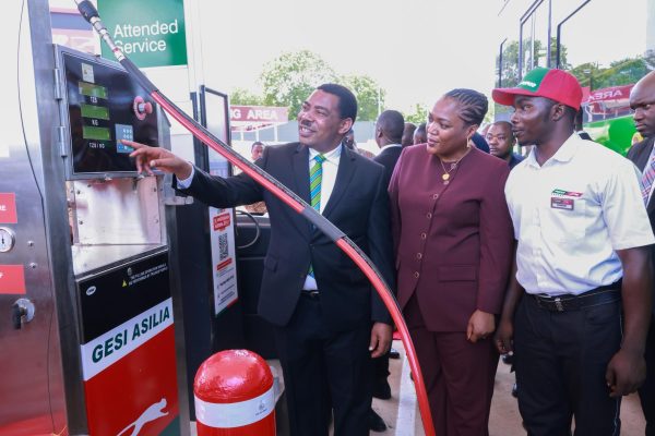 Prime Minister Mwigulu Nchemba inaugurating the Puma Energies CNG Mother Station in Salasala, Dar es Salaam.