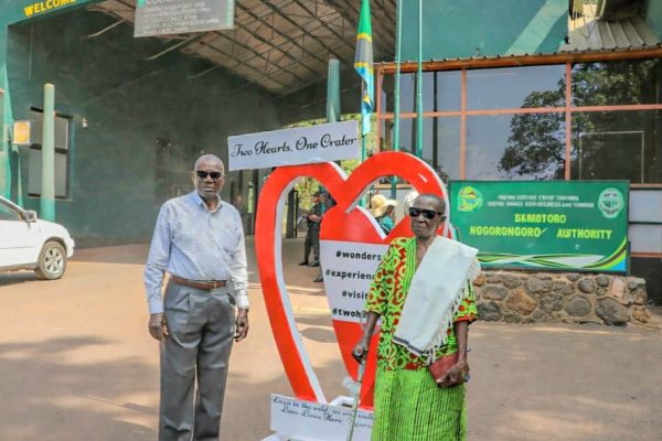 Couples celebrating Valentine’s Day at Ngorongoro Conservation Area surrounded by scenic landscapes and wildlife.