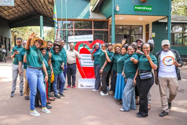 Couples celebrating Valentine’s Day at Ngorongoro Conservation Area with scenic crater views and wildlife in the background.