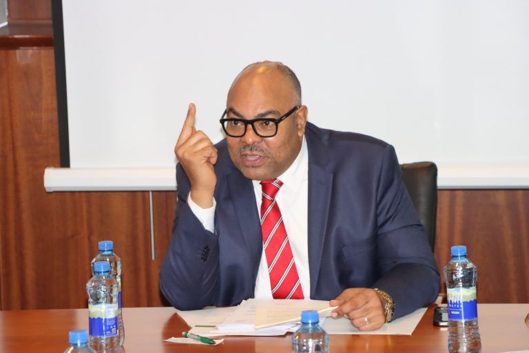 Foreign Minister Mahmoud Thabit Kombo meeting members of the Commission of Inquiry on post-election unrest at the Bank of Tanzania in Dar es Salaam, 17 February 2026.