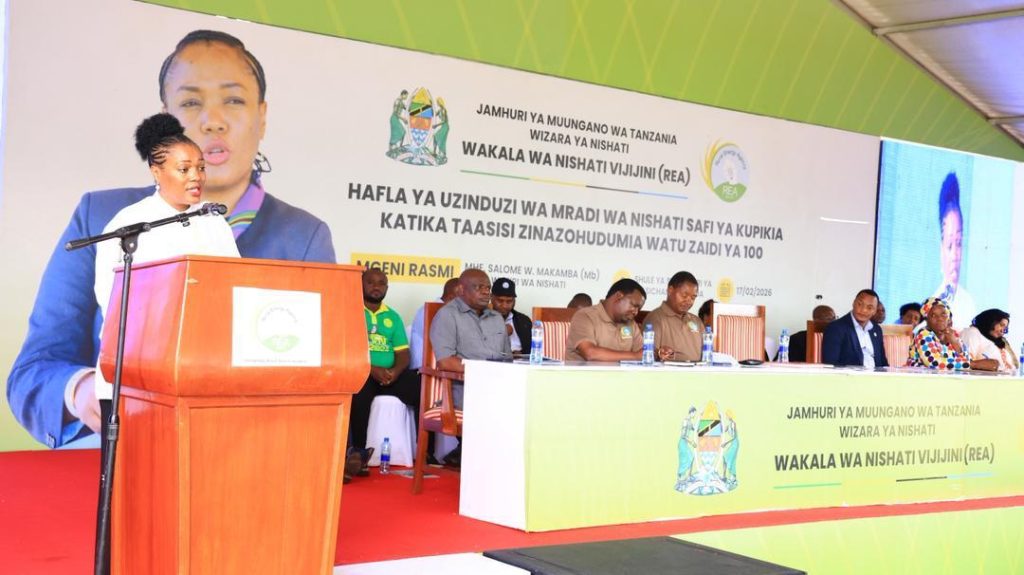 Deputy Minister Salome Makamba launching a clean cooking LPG system installation at Kondoa Girls’ Secondary School in Dodoma, 17 February 2026.