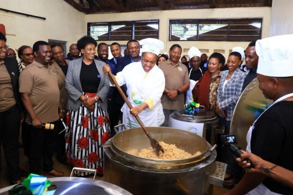 Deputy Minister Salome Makamba launching a clean cooking LPG system installation at Kondoa Girls’ Secondary School in Dodoma, 17 February 2026.