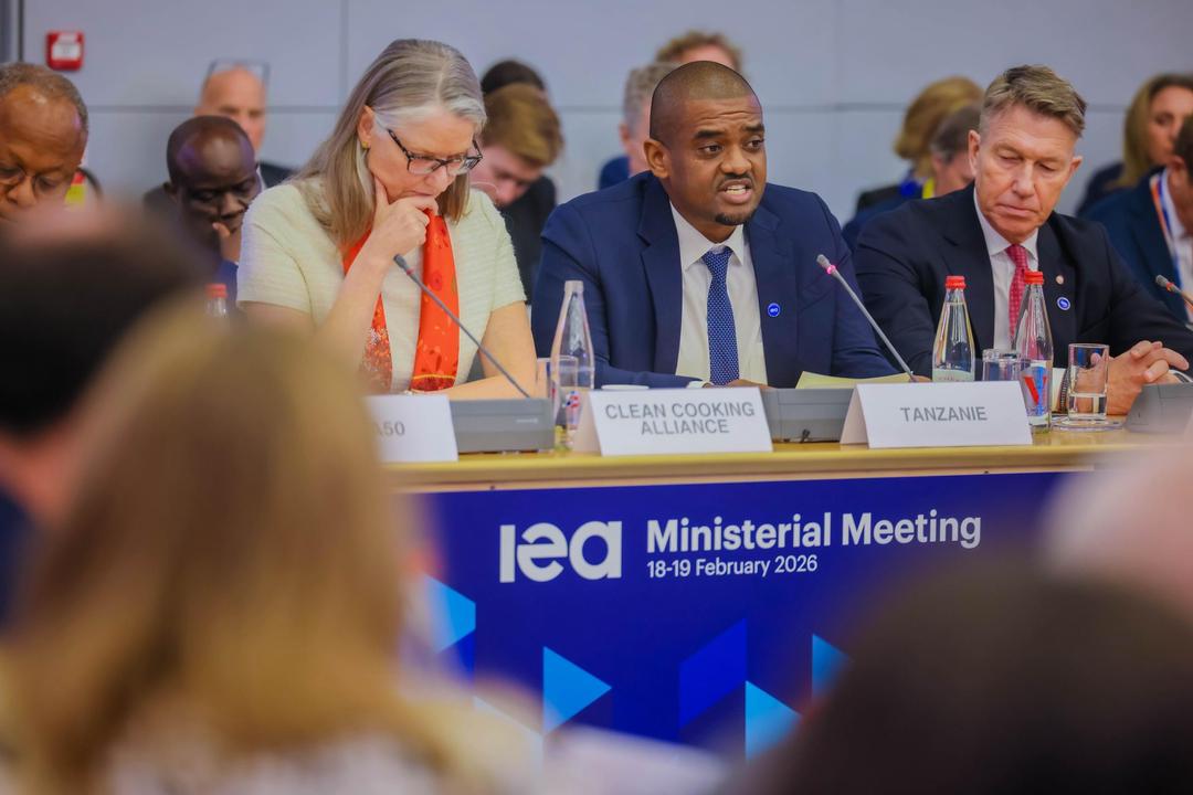 anzania’s Energy Minister Deogratius Ndejembi addressing the International Energy Agency High-Level Ministerial Dialogue in Paris on clean cooking progress, 18 February 2026.