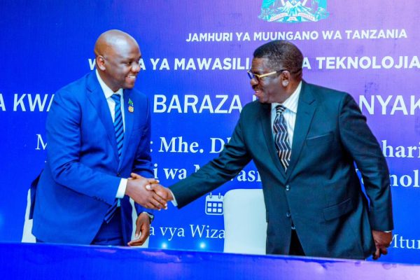 Deputy Minister Dr. Switbert Zacharia Mkama addresses officials during the ICT Ministry Workers’ Council meeting in Mtumba, Dodoma.