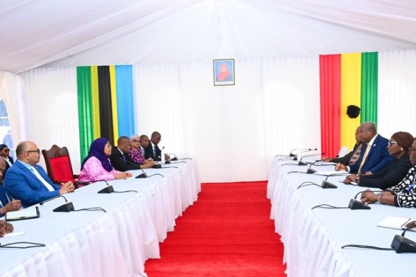 President Samia Suluhu Hassan holding bilateral talks with Ghana President John Dramani Mahama at the Arusha on March 2, 2025.