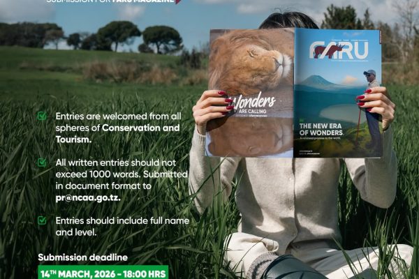 Announcement poster inviting article submissions and partnership opportunities for FARU Magazine, a publication focused on conservation and tourism.