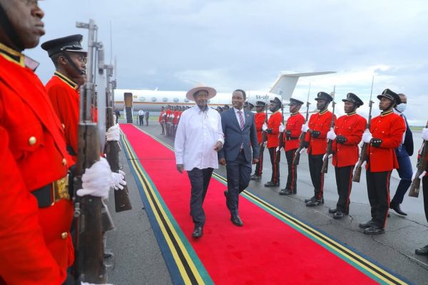 Uganda President Yoweri Kaguta Museveni arriving at Kilimanjaro International Airport in Tanzania ahead of the 25th East African Community Heads of State Summit in Arusha.
