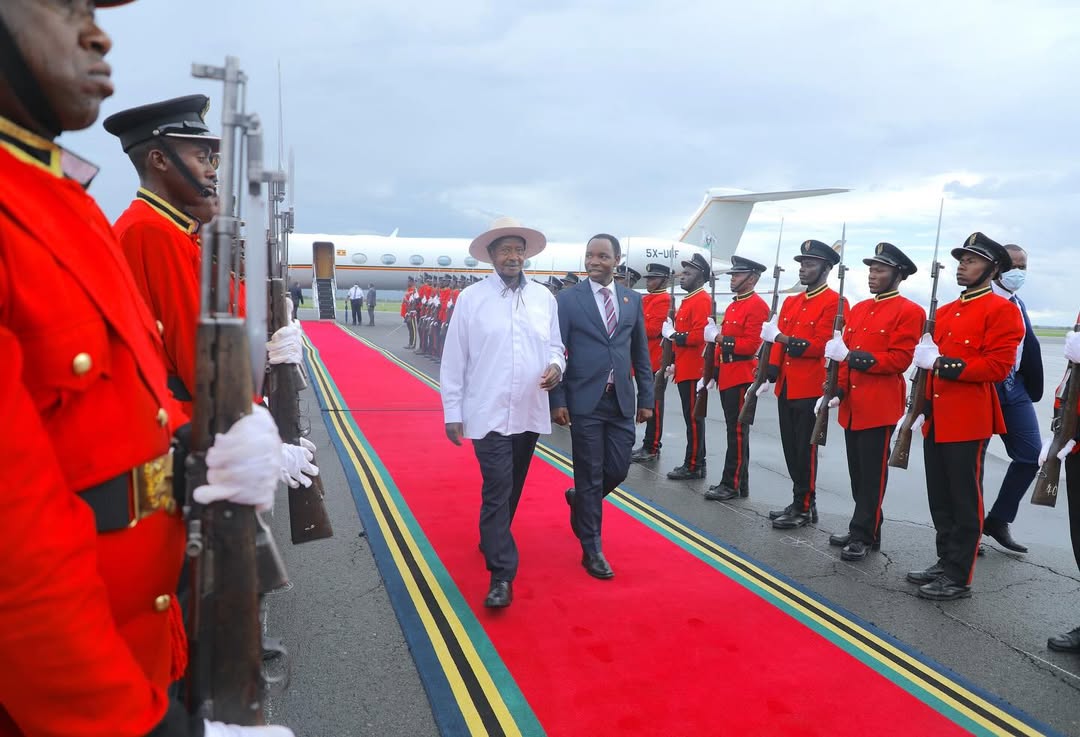 Uganda President Yoweri Kaguta Museveni arriving at Kilimanjaro International Airport in Tanzania ahead of the 25th East African Community Heads of State Summit in Arusha.