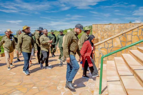 Members of Tanzania’s Parliamentary Committee on Lands, Natural Resources and Tourism inspect the newly completed Ngorongoro–Lengai Geopark Heritage Museum in Karatu, Arusha Region.