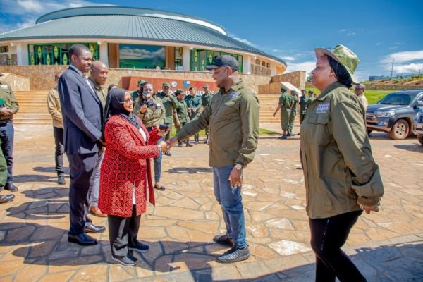 Tanzania Minister for Natural Resources and Tourism Dr. Ashatu Kijaji speaks during a visit by the Parliamentary Committee on Lands, Natural Resources and Tourism at the Ngorongoro–Lengai Geopark Museum in Karatu.