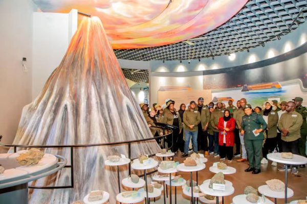 Members of Tanzania’s Parliamentary Committee on Lands, Natural Resources and Tourism inspect the Ngorongoro–Lengai Geopark Heritage Museum in Karatu during an official visit.