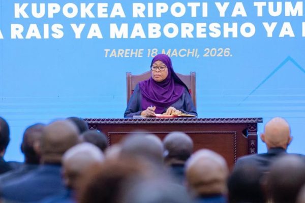 President Samia Suluhu Hassan attending tax reform report ceremony at State House Dar es Salaam