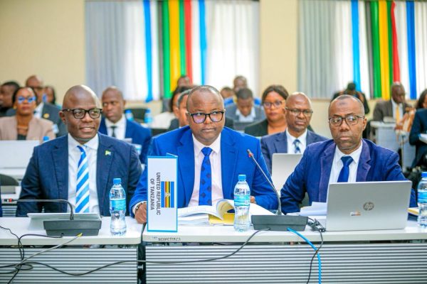 Delegates attending the 59th Extraordinary Meeting of the EAC Council of Ministers at the East African Community Headquarters in Arusha, Tanzania.
