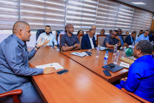 Energy Minister Deogratius Ndejembi meeting oil company leaders and energy sector regulators in Dar es Salaam to discuss reliable fuel supply in Tanzania.