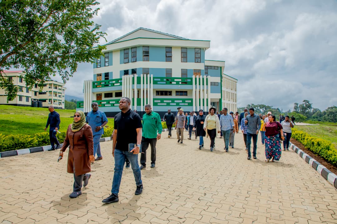 Members of Tanzania’s Parliamentary Committee on Lands, Natural Resources and Tourism inspect the new academic building project at the College of African Wildlife Management Mweka in Moshi, Kilimanjaro Region.