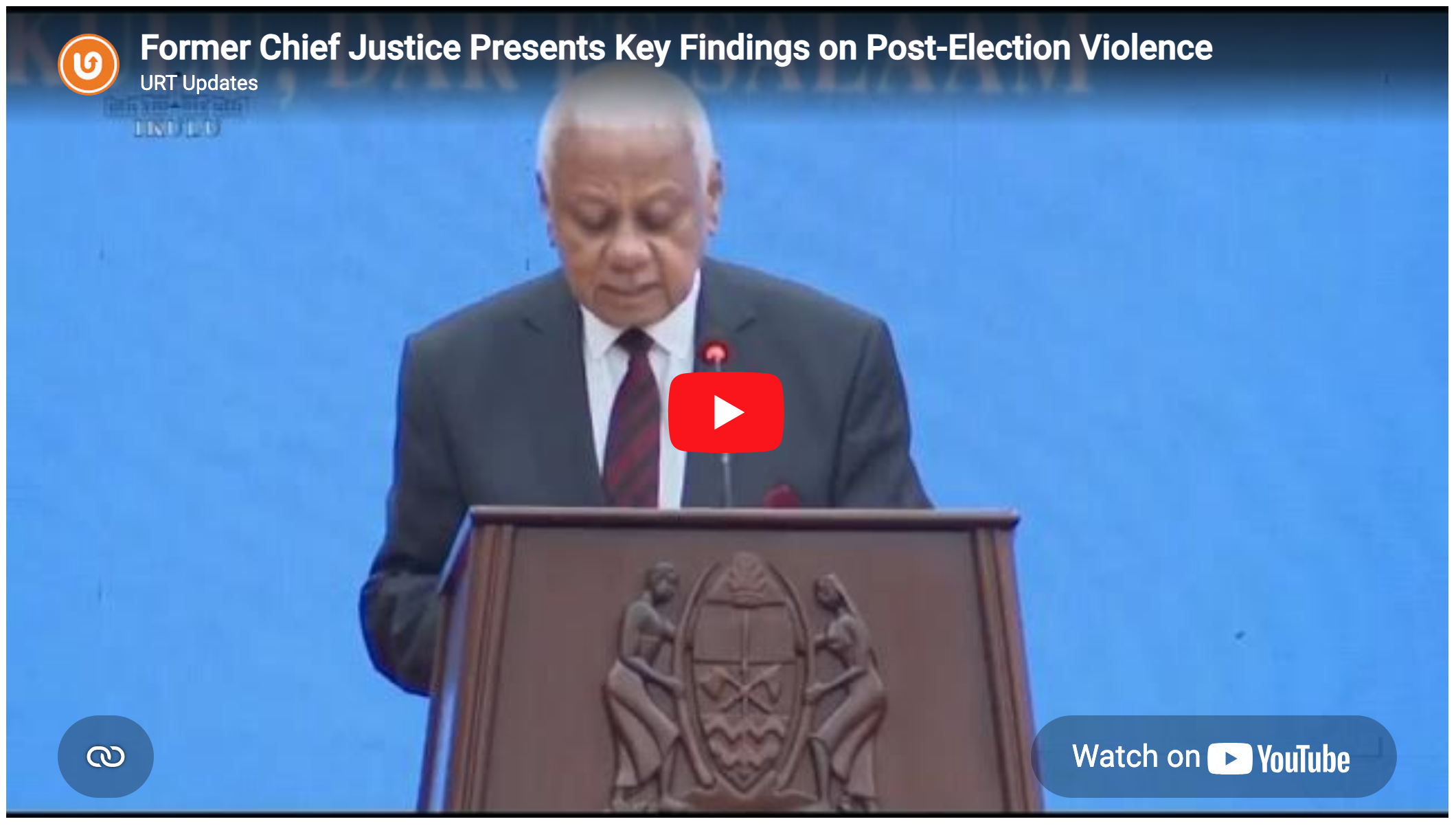 Mohamed Chande Othman presenting the summary of the Presidential Commission report on the 2025 election unrest at State House in Dar es Salaam.