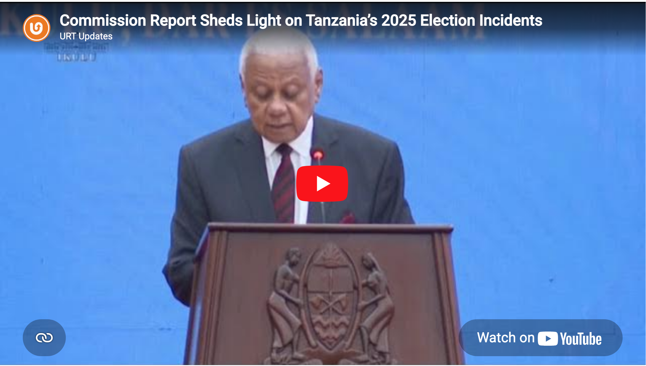 Mohamed Chande Othman presenting the summary of the Presidential Commission report on the 2025 election unrest at State House in Dar es Salaam.