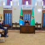 Samia Suluhu Hassan in talks with Dr. Aleksander Joseph Widuchi, President of Grupa Zenith, at the State House Dar es Salaam during an official diplomatic engagement.