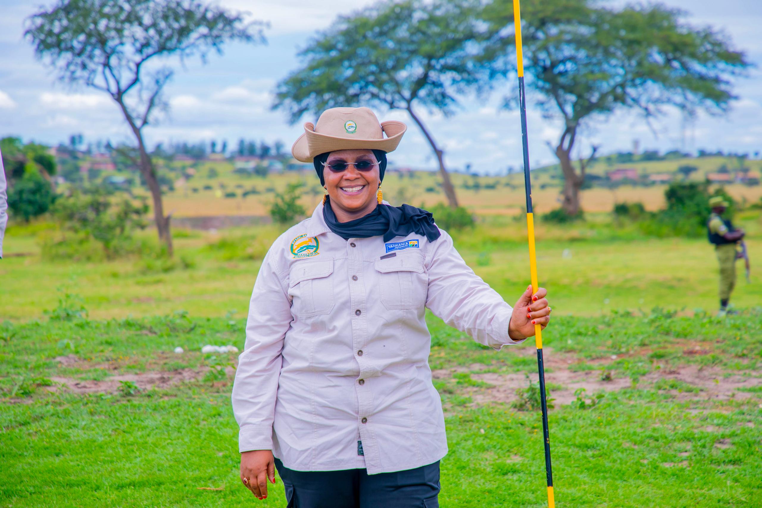 Minister Dr. Ashatu Kijaji praising President Samia Suluhu Hassan for advancing golf tourism development in Serengeti National Park, Tanzania.