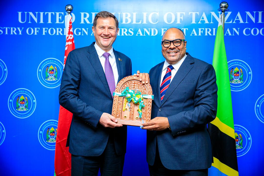 Tanzania and Belarus foreign ministers meeting in Dar es Salaam