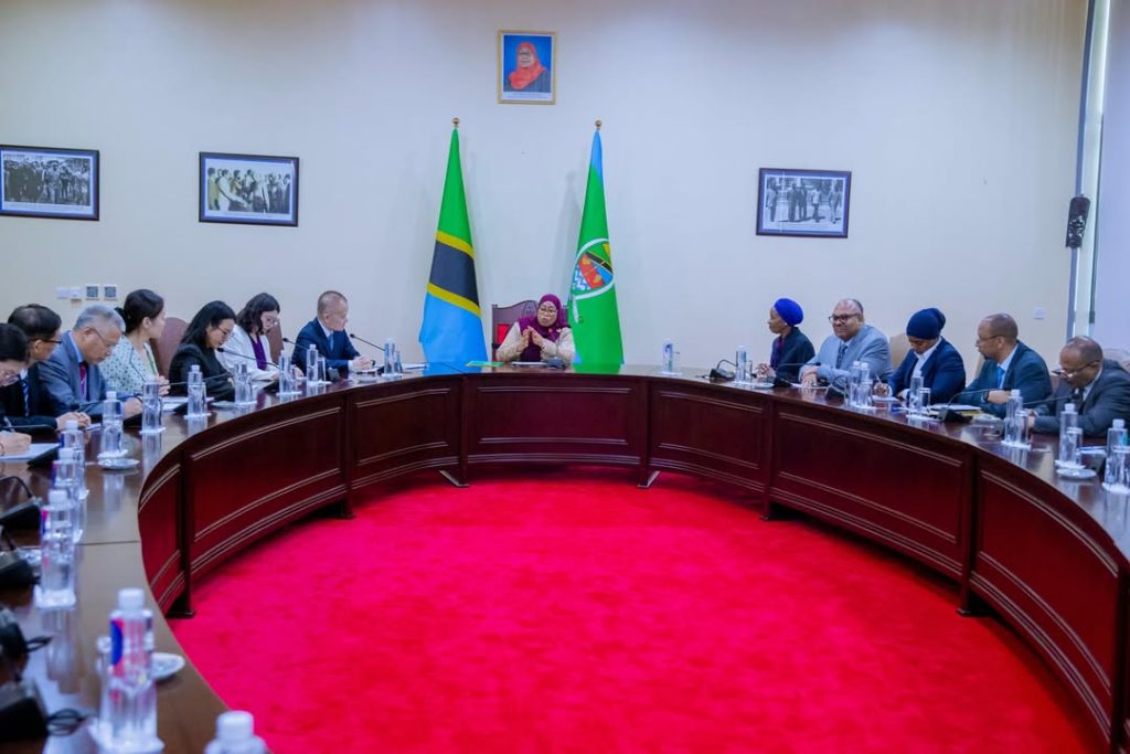 President Samia Suluhu Hassan holding discussions with Chinese official Liu Haixing and his delegation at the State House in Dar es Salaam.