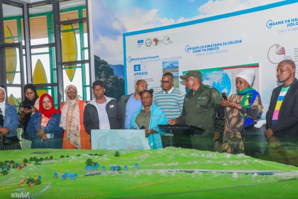 Stakeholders gathered at Ngorongoro Conservation Area during Africa World Heritage Day celebrations, highlighting conservation, history, and human origins in Tanzania.