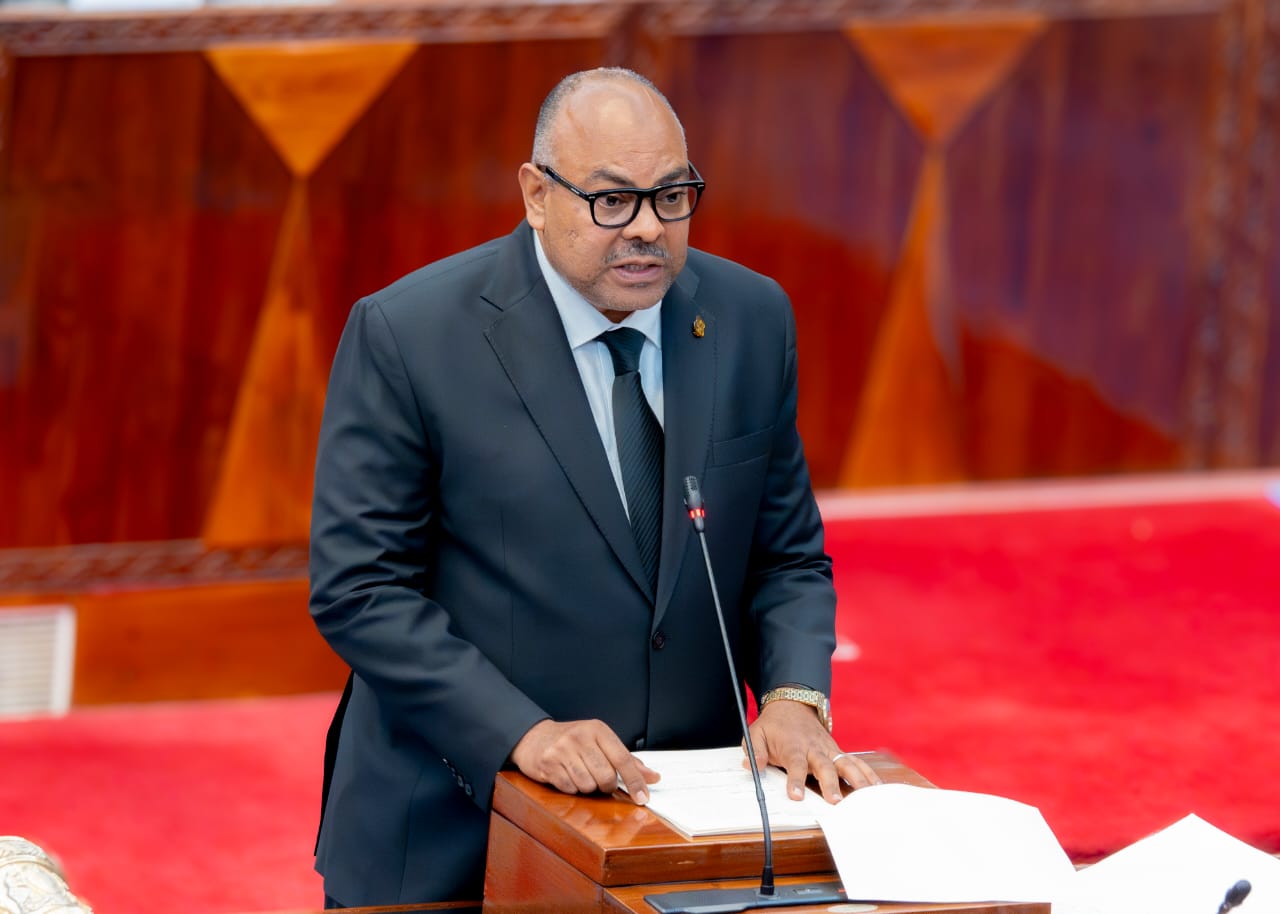 Minister for Foreign Affairs and East African Cooperation, Mahmoud Thabit Kombo, presenting Tanzania’s 2026/2027 foreign affairs budget and strategic diplomatic priorities before Parliament in Dodoma.