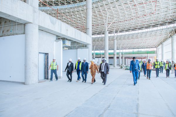 Aerial view of the nearly completed Msalato International Airport in Dodoma, Tanzania, featuring the new runway, terminal facilities, aircraft parking aprons, and modern aviation infrastructure ahead of its planned September 2026 opening.