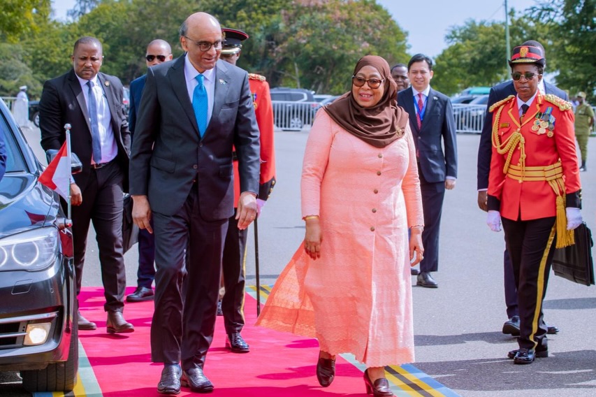President Samia Suluhu Hassan and Singapore President Tharman Shanmugaratnam during official bilateral engagements in Dar es Salaam, where both leaders agreed to deepen cooperation in trade, investment, digital transformation, skills development, and sustainable economic growth while witnessing the signing of landmark bilateral agreements.