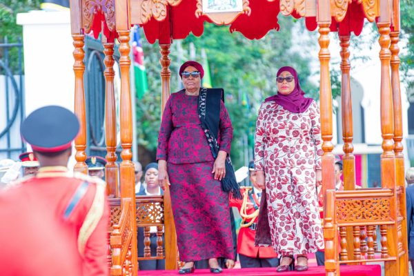 President Samia Suluhu Hassan welcomes Namibian President Dr. Netumbo Nandi-Ndaitwah during a State Visit at State House in Dar es Salaam, marking a historic moment for African diplomacy, regional cooperation, and women’s leadership.