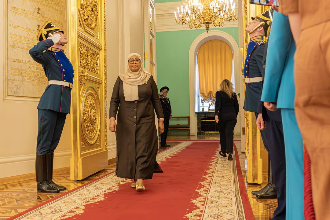 President Samia Suluhu Hassan arrives at the Kremlin State Residence in Moscow, Russia, during her official State Visit aimed at strengthening diplomatic and economic cooperation between Tanzania and the Russian Federation.