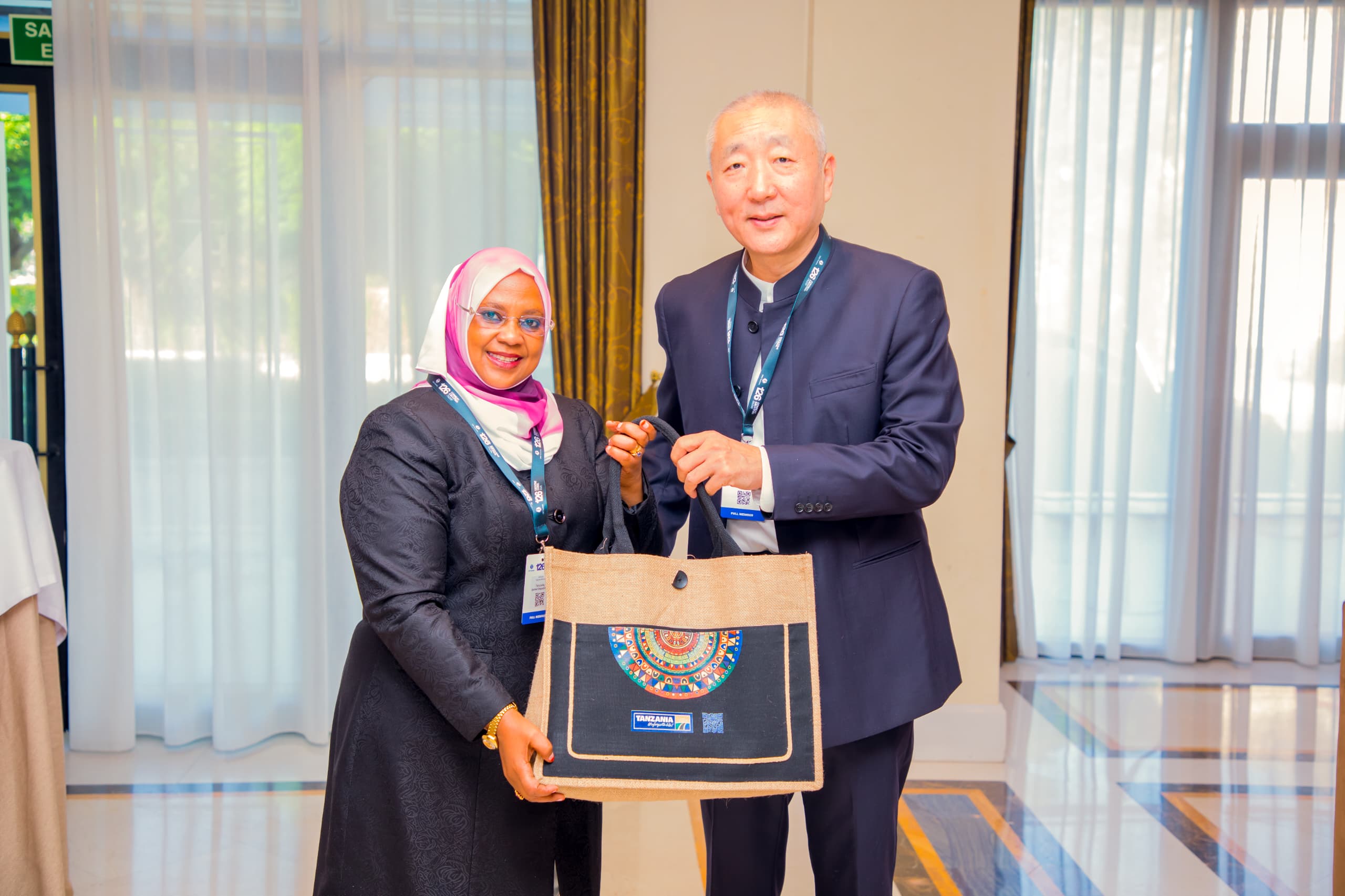 Tanzania’s Minister for Natural Resources and Tourism, Dr. Ashatu Kijaji, meets with China’s Vice Minister of Culture and Tourism, Gao Zheng, during the 126th UN Tourism Executive Council session in Toledo, Spain, to strengthen bilateral tourism cooperation.